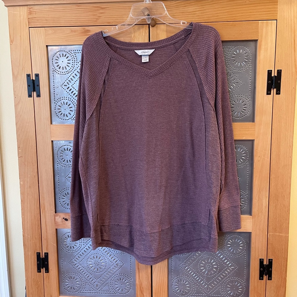Christopher & Banks Waffle Knit Top